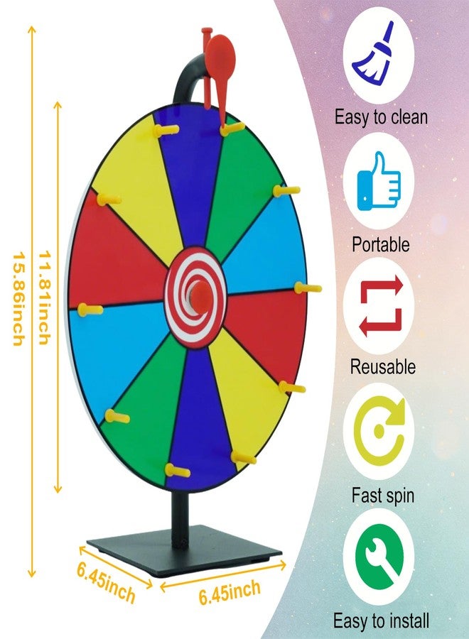 Gelabur Prize Wheel Spinner with Stand -12 Inch Spinning Wheel for Prizes, 10 Slots Color Spin The Wheel Game, Carnival Prize Wheel for Trade Show, Party Games, Casino Games - Image 5